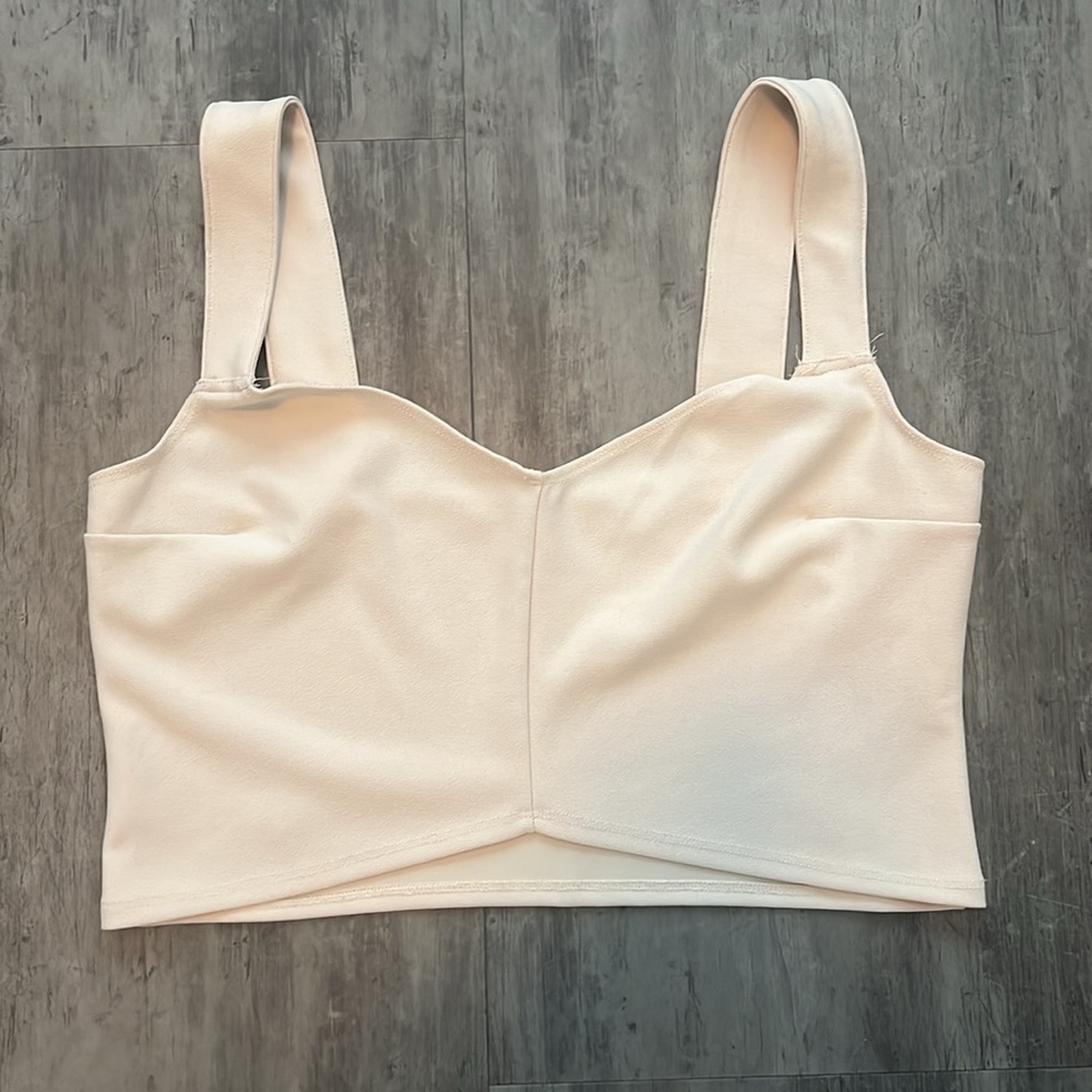 Abercrombie Cropped Tank Top Cream Size XL